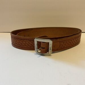 Viking Vintage Handcrafted Basket Weave Leather Belt Made in Mexico Unisex XL